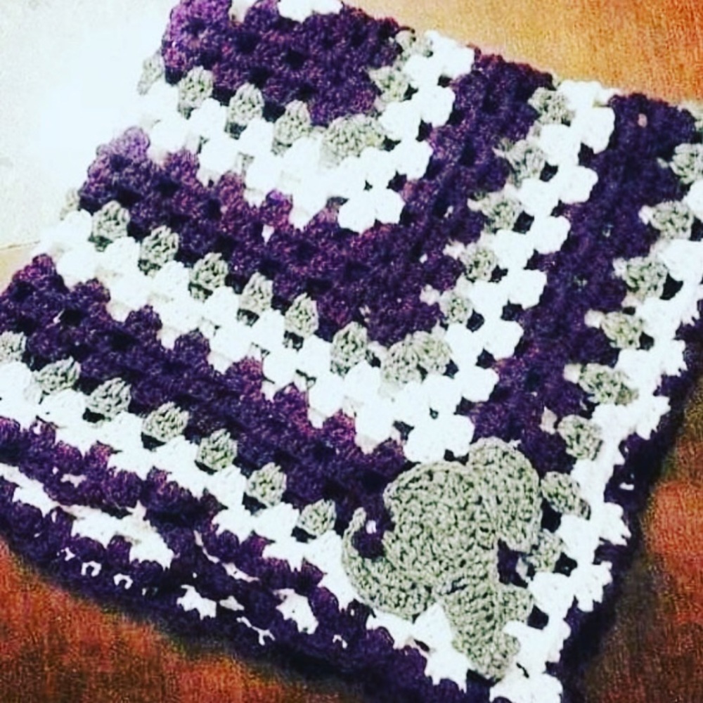 Crochet Granny Square Blanket. Ella The Elephant